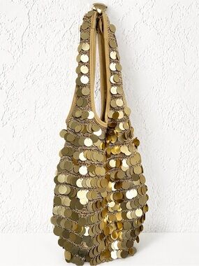 Vintage Aldo Gold Sequin Bag Fairycore Ibiza Boho Y2K Shoulder